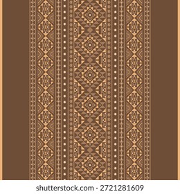 Vector nativo del diseño del tono de tierra de la tela nativa americana de Navajo geométrica azteca tribal étnica del patrón inconsútil del suroeste para la impresión textil