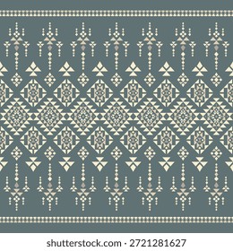 Vector nativo del diseño del tono de tierra de la tela nativa americana de Navajo geométrica azteca tribal étnica del patrón inconsútil del suroeste para la impresión textil