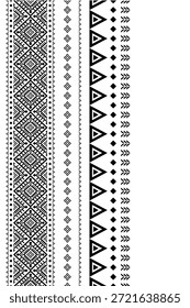 Patrón nativo del suroeste sin fisuras étnico tribal azteca geométrica Navajo Tela nativa americana Vector de diseño en blanco y negro para la impresión textil