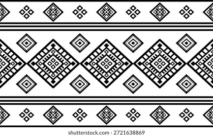 Patrón nativo del suroeste sin fisuras étnico tribal azteca geométrica Navajo Tela nativa americana Vector de diseño en blanco y negro para la impresión textil