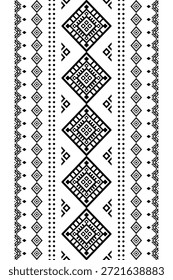Patrón nativo del suroeste sin fisuras étnico tribal azteca geométrica Navajo Tela nativa americana Vector de diseño en blanco y negro para la impresión textil