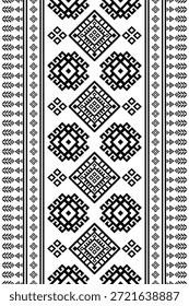 Patrón nativo del suroeste sin fisuras étnico tribal azteca geométrica Navajo Tela nativa americana Vector de diseño en blanco y negro para la impresión textil