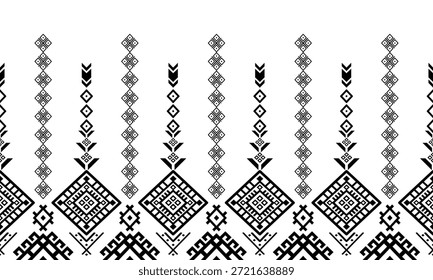 Patrón nativo del suroeste sin fisuras étnico tribal azteca geométrica Navajo Tela nativa americana Vector de diseño en blanco y negro para la impresión textil