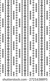 Patrón nativo del suroeste sin fisuras étnico tribal azteca geométrica Navajo Tela nativa americana Vector de diseño en blanco y negro para la impresión textil
