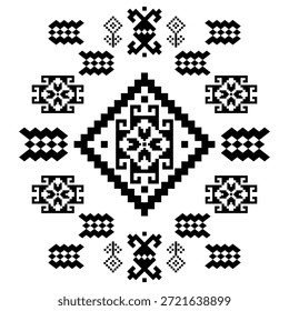 Patrón nativo del suroeste sin fisuras étnico tribal azteca geométrica Navajo Tela nativa americana Vector de diseño en blanco y negro para la impresión textil