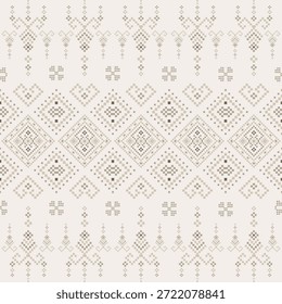 Vector nativo del diseño del tono de tierra de la tela nativa americana de Navajo geométrica azteca tribal étnica del patrón inconsútil del suroeste para la impresión textil