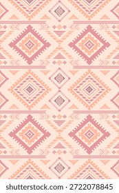 Vector nativo del diseño del tono de tierra de la tela nativa americana de Navajo geométrica azteca tribal étnica del patrón inconsútil del suroeste para la impresión textil