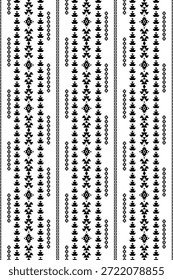 Patrón nativo del suroeste sin fisuras étnico tribal azteca geométrica Navajo Tela nativa americana Vector de diseño en blanco y negro para la impresión textil