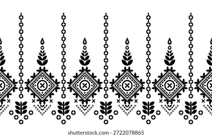 Patrón nativo del suroeste sin fisuras étnico tribal azteca geométrica Navajo Tela nativa americana Vector de diseño en blanco y negro para la impresión textil