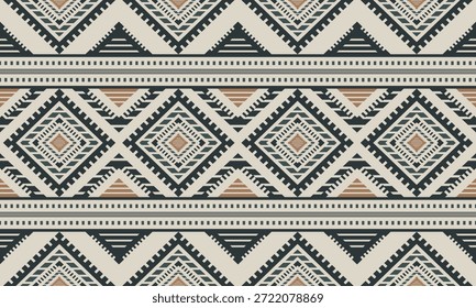 Vector nativo del diseño del tono de tierra de la tela nativa americana de Navajo geométrica azteca tribal étnica del patrón inconsútil del suroeste para la impresión textil