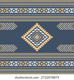 Vector nativo del diseño del tono de tierra de la tela nativa americana de Navajo geométrica azteca tribal étnica del patrón inconsútil del suroeste para la impresión textil