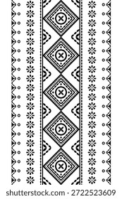 Patrón nativo del suroeste sin fisuras étnico tribal azteca geométrica Navajo Tela nativa americana Vector de diseño en blanco y negro para la impresión textil