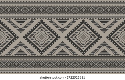 Vector nativo del diseño del tono de tierra de la tela nativa americana de Navajo geométrica azteca tribal étnica del patrón inconsútil del suroeste para la impresión textil