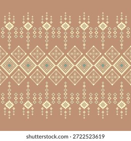 Vector nativo del diseño del tono de tierra de la tela nativa americana de Navajo geométrica azteca tribal étnica del patrón inconsútil del suroeste para la impresión textil