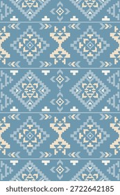 Patrón nativo del suroeste sin fisuras étnico tribal azteca Pixel arte geométrico Navajo Tela nativa americana Vector de diseño de tonos de tierra para la impresión textil
