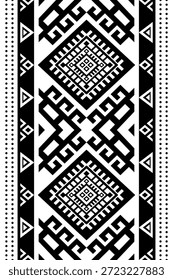 Patrón nativo del suroeste sin fisuras étnico tribal azteca geométrica Navajo Tela nativa americana Vector de diseño en blanco y negro para la impresión textil