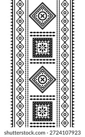 Patrón nativo del suroeste sin fisuras étnico tribal azteca geométrica Navajo Tela nativa americana Vector de diseño en blanco y negro para la impresión textil