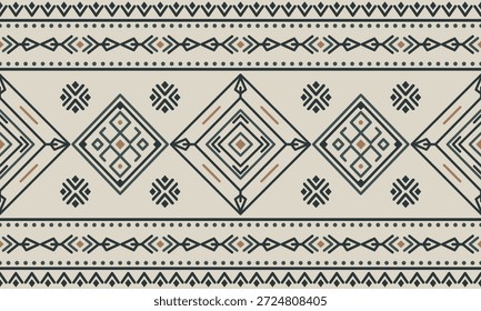 Vector nativo del diseño del tono de tierra de la tela nativa americana de Navajo geométrica azteca tribal étnica del patrón inconsútil del suroeste para la impresión textil