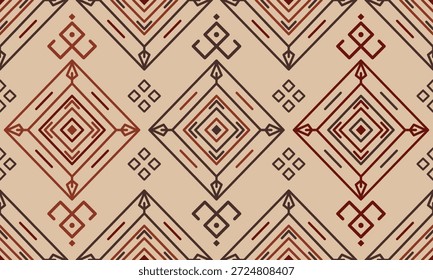 Vector nativo del diseño del tono de tierra de la tela nativa americana de Navajo geométrica azteca tribal étnica del patrón inconsútil del suroeste para la impresión textil