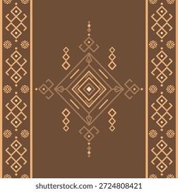 Vector nativo del diseño del tono de tierra de la tela nativa americana de Navajo geométrica azteca tribal étnica del patrón inconsútil del suroeste para la impresión textil