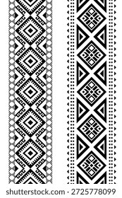 Patrón nativo del suroeste sin fisuras étnico tribal azteca geométrica Navajo Tela nativa americana Vector de diseño en blanco y negro para la impresión textil