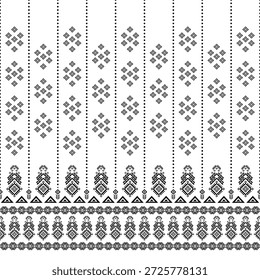 Patrón nativo del suroeste sin fisuras étnico tribal azteca geométrica Navajo Tela nativa americana Vector de diseño en blanco y negro para la impresión textil
