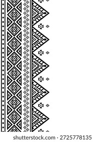 Patrón nativo del suroeste sin fisuras étnico tribal azteca geométrica Navajo Tela nativa americana Vector de diseño en blanco y negro para la impresión textil