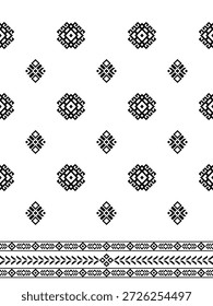 Patrón nativo del suroeste sin fisuras étnico tribal azteca geométrica Navajo Tela nativa americana Vector de diseño en blanco y negro para la impresión textil