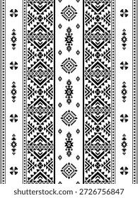 Patrón nativo del suroeste sin fisuras étnico tribal azteca geométrica Navajo Tela nativa americana Vector de diseño en blanco y negro para la impresión textil