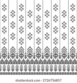 Patrón nativo del suroeste sin fisuras étnico tribal azteca geométrica Navajo Tela nativa americana Vector de diseño en blanco y negro para la impresión textil