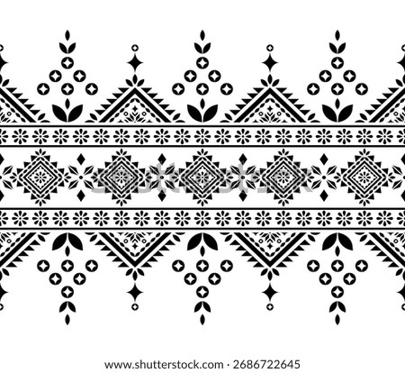 Southwest native seamless pattern ethnic tribal Aztec geometric Navajo Native American fabric black and white design vector for textile printing