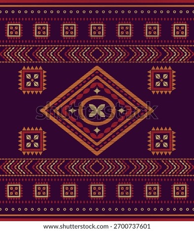 Southwest native seamless pattern ethnic tribal Aztec floral geometric Navajo Native American fabric colorful design vector for textile printing