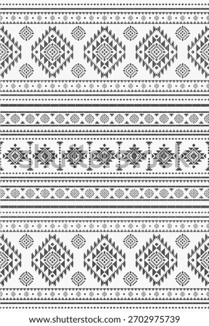 Southwest native seamless pattern ethnic tribal Aztec geometric Navajo Native American fabric black and white design vector for textile printing