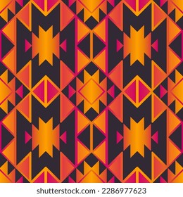 Southwest navajo colorful Pattern. Vector aztec Navajo colorful geometric shape seamless pattern background. Ethnic geometric pattern use for fabric, home decoration elements, upholstery, wrapping.