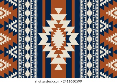 Southwest navajo geometric colorful vintage pattern. Vector ethnic southwestern geometric seamless pattern. Traditional native American pattern use for textile, home decoration elements, upholstery.