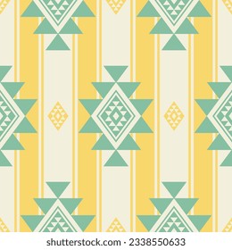 Southwest Navajo modern colorful stripes pattern. Vector southwest navajo geometric stripes seamless pattern. Ethnic geometric stripes pattern use for textile, carpet, cushion, quilt, wallpaper, etc.