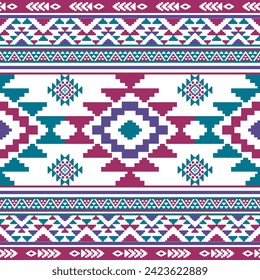 Southwest navajo native american geometric seamless pattern fabric colorful design for textile printing