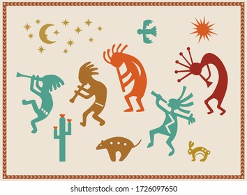 Southwest Theme Native American Indian Icons And Symbols