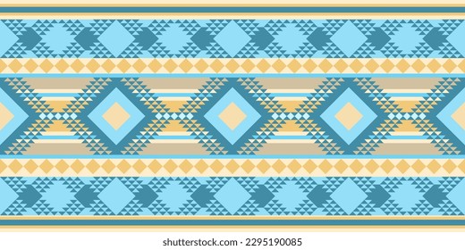 Southwest  western design style in a seamless repeat pattern - Vector Illustration 