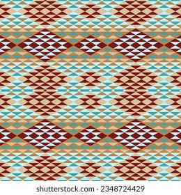 Southwest western design style in a seamless repeat pattern - Vector Illustration
