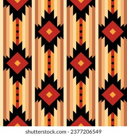 Southwest western design style in a seamless repeat pattern - Vector Illustration