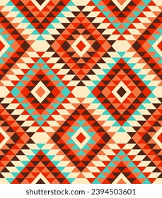 Southwestern Aztec diamonds kilim, colorful geometrics.