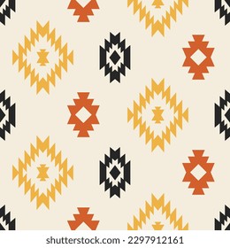 Southwestern Aztec Seamless Pattern. Navajo Decorative Repeat Background. Native American Print Ethnic Vector Illustration