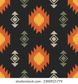 Southwestern Aztec Seamless Pattern. Navajo Decorative Repeat Background. Native American Print Ethnic Vector Illustration