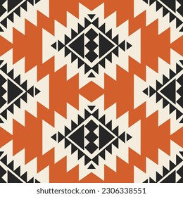 Southwestern Aztec Seamless Pattern. Navajo Decorative Repeat Background. Native American Print Ethnic Vector Illustration