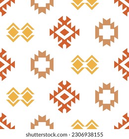 Southwestern Aztec Seamless Pattern. Navajo Decorative Repeat Background. Native American Print Ethnic Vector Illustration