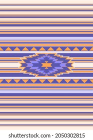 Southwestern blanket abstract design in repeat seamless pattern - Vector Illustration 