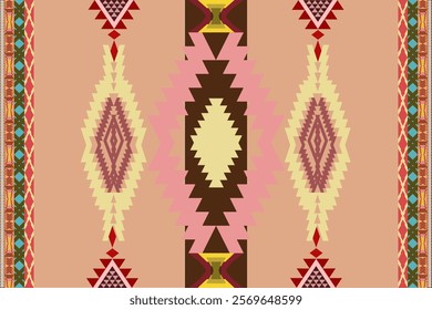 Southwestern Boho Tapestry – Stunning ethnic-inspired textile with intricate tribal motifs. Vibrant geometric patterns influenced by Navajo and Native American artistry.