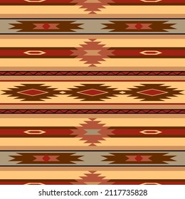 Southwestern colors and design in a seamless repeat pattern - Vector Illustration