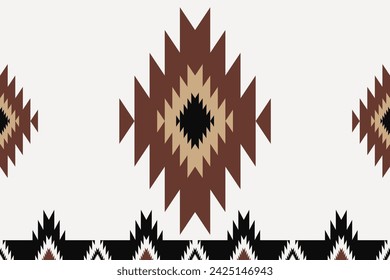 Southwestern geometric border pattern. Vector Aztec Navajo geometric shape seamless pattern rustic bohemian style. Southwest geometric pattern use for textile border, home decoration elements, etc.